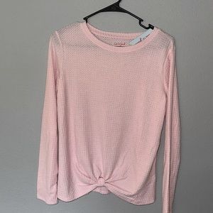 Cat & Jack powder pink waffle knit top girls size 14/16
New with tag